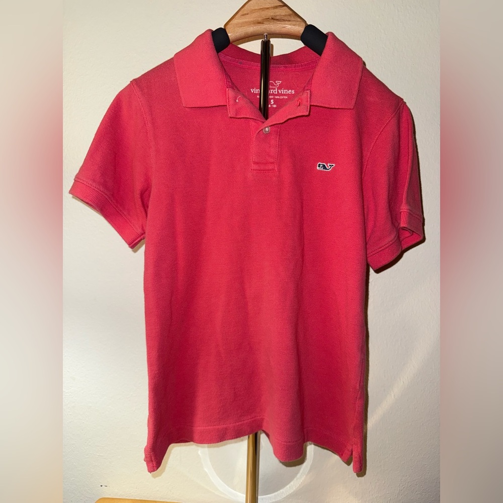 Vineyard Vines pink short sleeve polo shirt, size S (8-10)